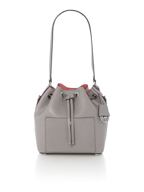 michael kors greenwich grey beutel tasche bucket bag|Greenwich Medium Saffiano Leather Shoulder Bag.